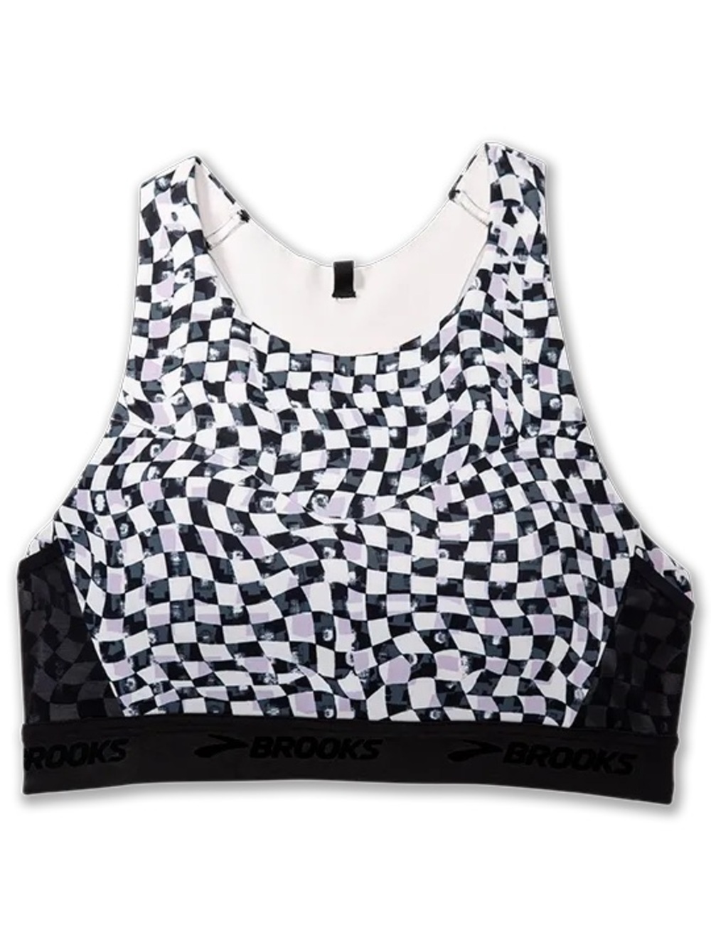 Brooks 3 Pocket Sports Bra in Speed Check Black & White Size 36 C/D